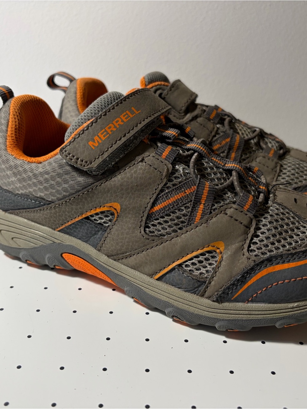 Merrell Kids Gray and Orange Outdoor Sneaker